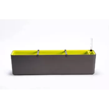 URBALIVE BERBERIS Self-Watering Rectangular Planter 80 x 20 cm, Grey-Brown