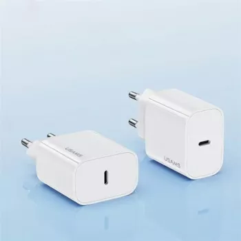 USAMS Yi Series T65 20W PD Fast Charger with USB-C to USB-C 60W Cable, White (OYXLTZ01)