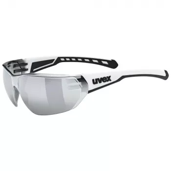 UVEX Equate Cycling Glasses, White Matt / Mirror Silver