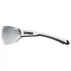UVEX Equate Cycling Glasses, White Matt / Mirror Silver