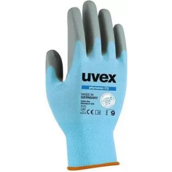 Uvex phynomic C3 Safety Gloves, Size 8 (M), Grey/Anthracite, Cut Level C, Aqua-Polymer Foam Coating 6008008