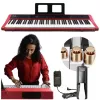 V-TONE BL-190 88-Key Portable Digital Piano with Weighted Hammer Action, Black