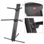 V-TONE DELUXE K2 Double-Braced X-Style Keyboard Stand, Height Adjustable 650-980 mm, 65 kg Load, Black