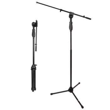 V-TONE DELUXE M1 Solo Microphone Stand with Boom Arm and Tripod Base, Adjustable Height 900-1600 mm, Black
