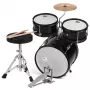 V-TONE VD JUNIOR BK 5-Piece Junior Acoustic Drum Set for Kids, Black