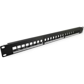 VALUE 19-Inch Keystone Patch Panel 1U 24 Ports Unshielded 3-Piece (26.99.0368)