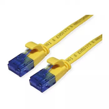 VALUE Cat.6A UTP Extra-Flat Patch Cable, Yellow, 0.5 m
