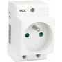 VCX GN TH DIN Rail Socket with Earthing Pin 230V 16A Schuko Type F