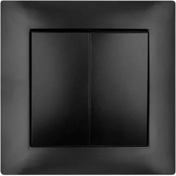 VCX WESA LC 02 Double Light Switch, Black