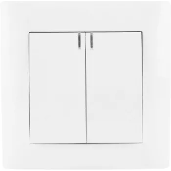 VCX WESA LC 04 Double 3-Way Switch with Neon Illumination, White
