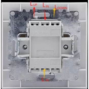 VCX WESA LC 12 Roller Blind Switch, 2-Key, Momentary, Flush-Mount, White
