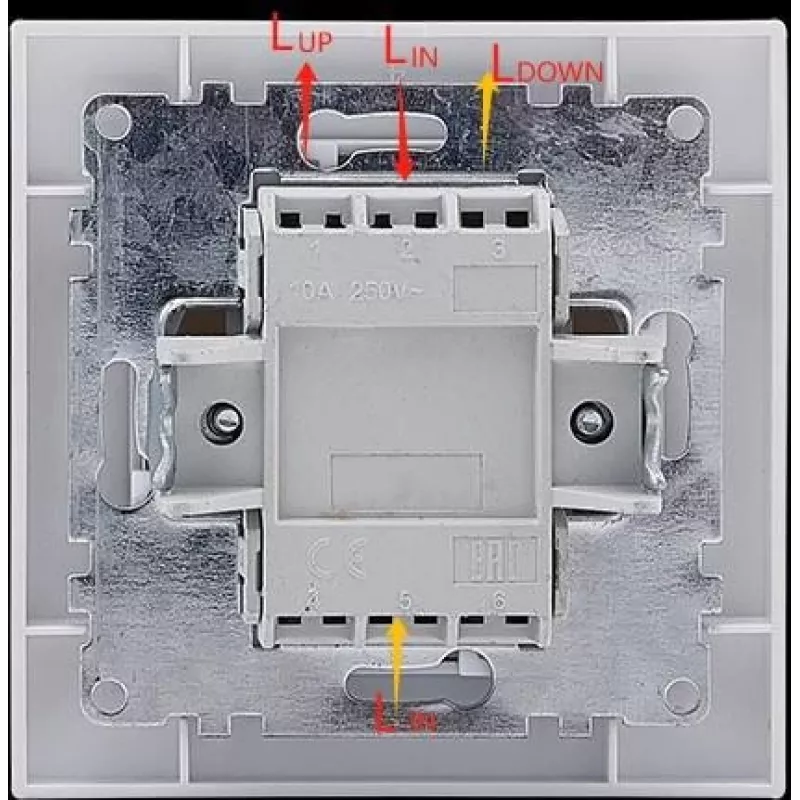 VCX WESA LC 12 Roller Blind Switch, 2-Key, Momentary, Flush-Mount, White