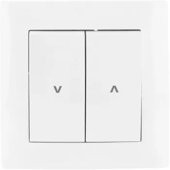 VCX WESA LC 12 Roller Blind Switch, 2-Key, Momentary, Flush-Mount, White