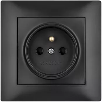 VCX WESA LC 13 Single Socket Outlet with Earthing, Black