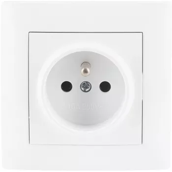 VCX WESA LC 13 Single Socket Outlet with Earthing, Type E, 16A 250V, White
