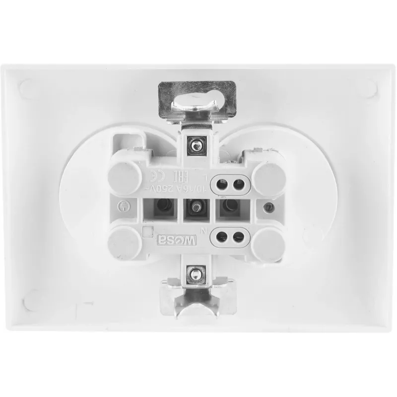 VCX WESA LC 16 Double Power Socket with Earthing, Flush-Mounted, 16 A, 250 V, White