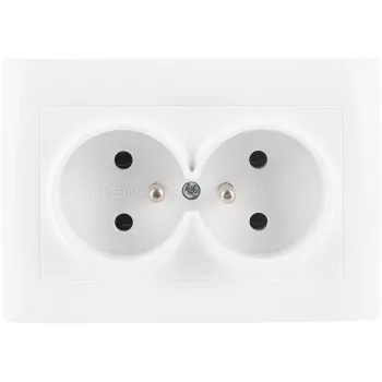 VCX WESA LC 16 Double Power Socket with Earthing, Flush-Mounted, 16 A, 250 V, White