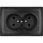 VCX WESA LC 16 Double Socket Outlet with Earthing, 16A 250V, Black