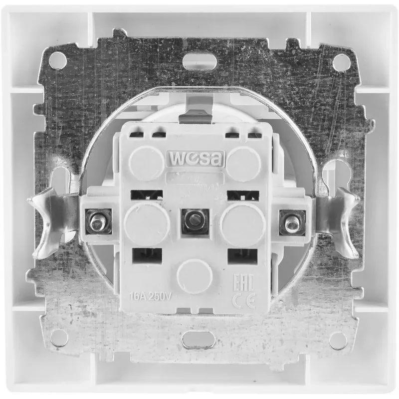 VCX WESA LC 18 Schuko Socket Outlet with Hinged Cover, Surface Mount, IP44, White