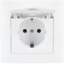 VCX WESA LC 18 Schuko Socket Outlet with Hinged Cover, Surface Mount, IP44, White
