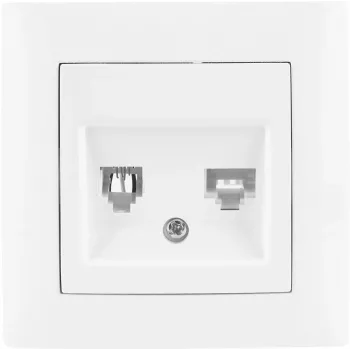 VCX WESA LC 42 Combined Telephone & Network Socket RJ11/RJ45 Cat. 5e UTP White
