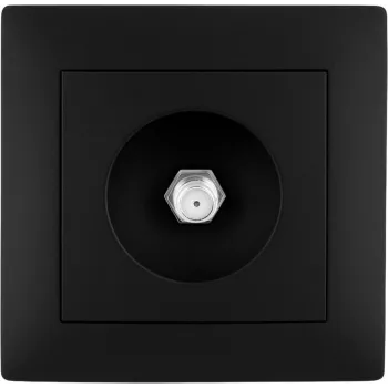 VCX WESA LC 45 Flush-Mounted RTV-SAT Terminal Socket, 3 Outputs (TV, Radio, SAT), 75 Ohm, Black