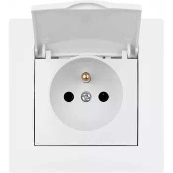 VCX WESA LC 52 Single Earthed Socket Outlet with Flap, Surface Mount, IP44, 16A, White