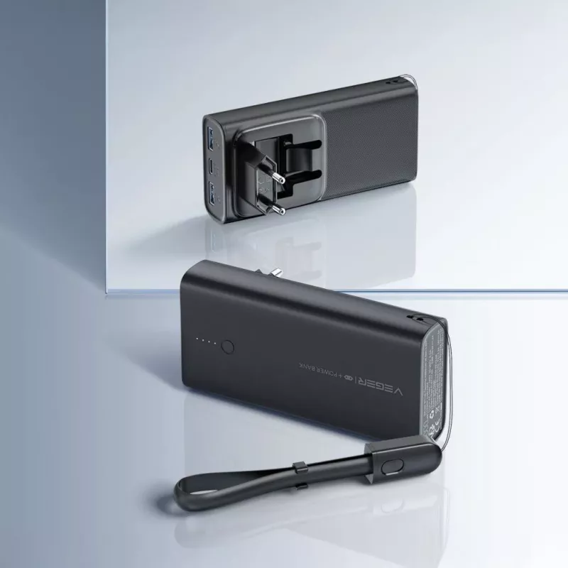 Veger ACE100 W1146 10000mAh 20W PD QC3.0 Power Bank - Black