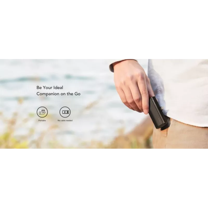 VEGER PlugOn Power Bank 5000 mAh 20W PD QC3.0 with Built-in Lightning Connector Black