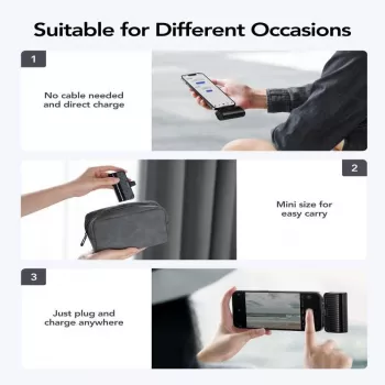 Veger PlugOn Power Bank (W0558P) 5000 mAh 20W PD QC3.0 with Built-in Lightning Connector Black