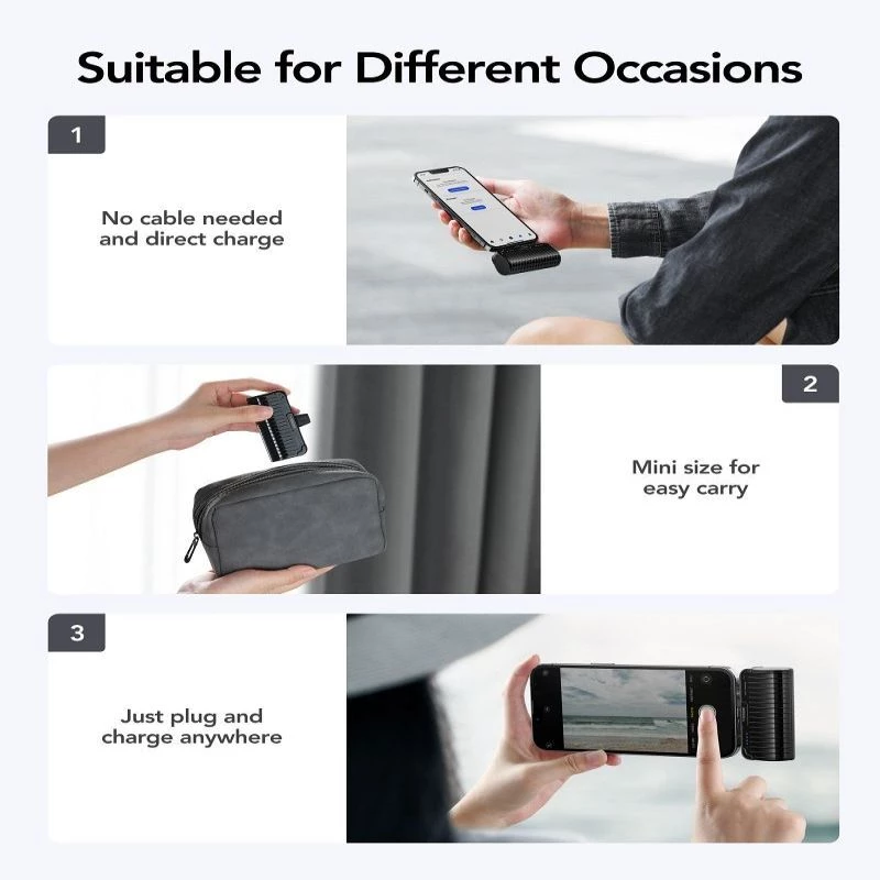Veger PlugOn Power Bank (W0558P) 5000 mAh 20W PD QC3.0 with Built-in Lightning Connector Black