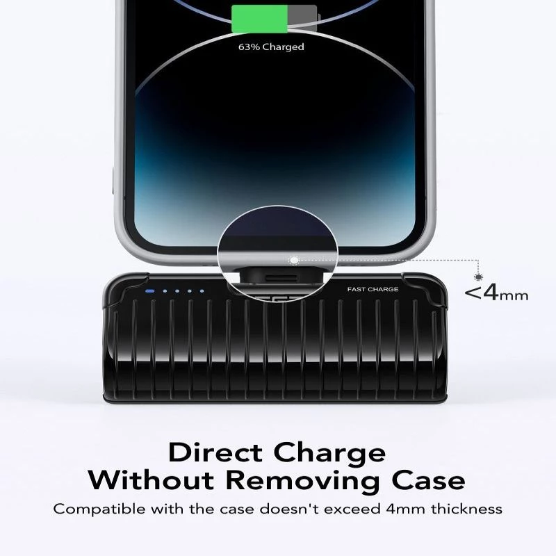Veger PlugOn Power Bank (W0558P) 5000 mAh 20W PD QC3.0 with Built-in Lightning Connector Black