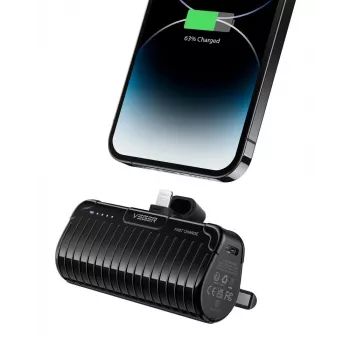Veger PlugOn Power Bank (W0558P) 5000 mAh 20W PD QC3.0 with Built-in Lightning Connector Black