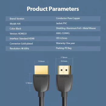 VENTION AAIBH HDMI Cable 2m Black