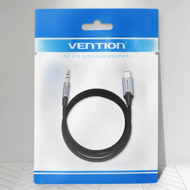 VENTION BGKHF USB-C to 3.5mm Audio Adapter Cable 1m Black