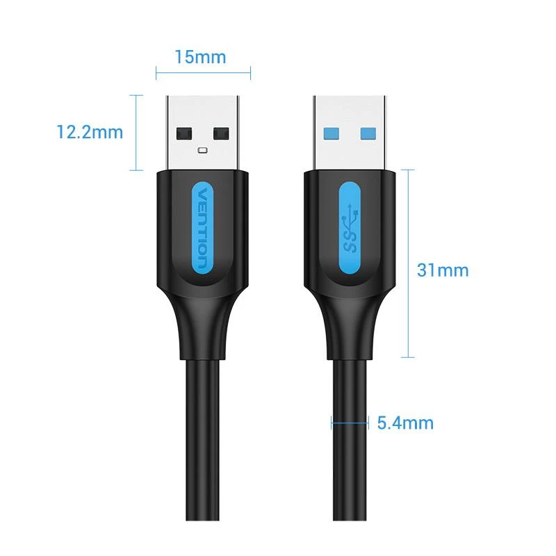 VENTION CONBI USB 3.0 Cable Male to Male 3m Black