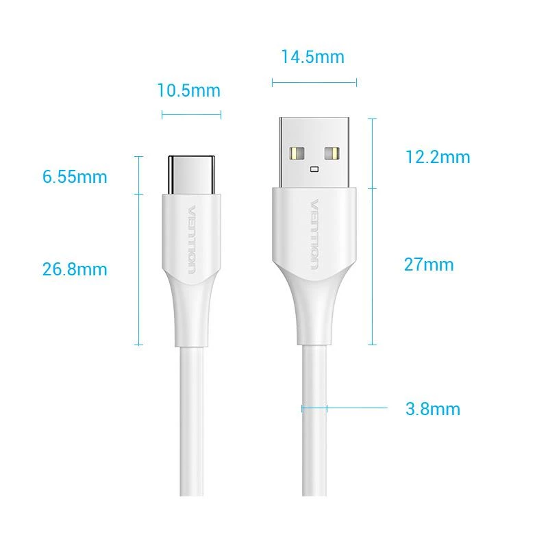 VENTION CTHWH USB-C to USB 2.0 Cable 2m White