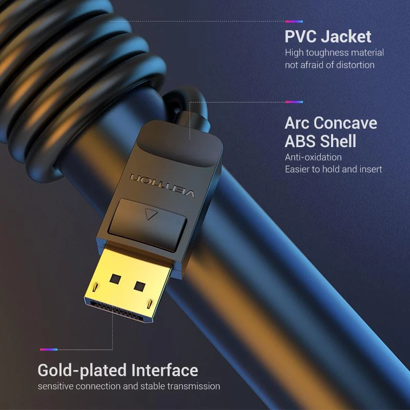 VENTION HACBI DisplayPort Cable 3m Black