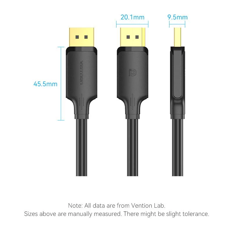 VENTION HAKBF DisplayPort to DisplayPort Cable 1m Black