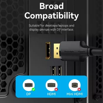 VENTION HAKBF DisplayPort to DisplayPort Cable 1m Black