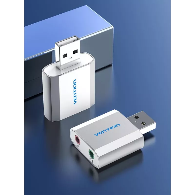 VENTION VAB-S13 USB 2.0 Sound Card with 2-Port Hub