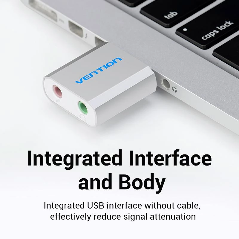 VENTION VAB-S13 USB 2.0 Sound Card with 2-Port Hub