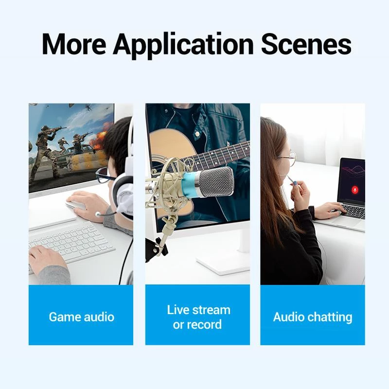 VENTION VAB-S13 USB 2.0 Sound Card with 2-Port Hub
