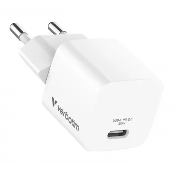 Verbatim Essentials 20W USB-C Power Delivery Wall Charger Black