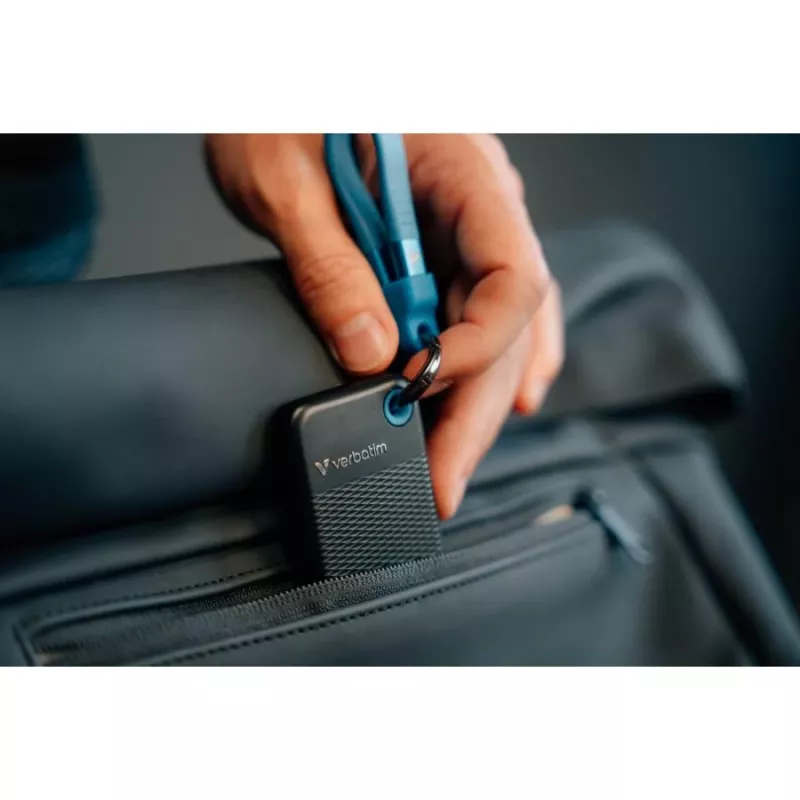 Verbatim Pocket SSD 512GB USB 3.2 Gen 2 Type-C External Solid State Drive, Black/Blue 32283