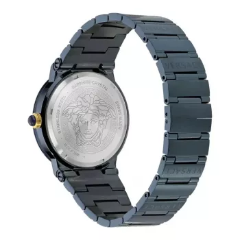 Versace V-Circle Men's Watch VE7G00423 38mm Swiss Quartz Stainless Steel Leather Black
