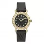 Versace V-Circle Women's Swiss Quartz Watch VE6D00223 40mm Black Dial Leather Strap
