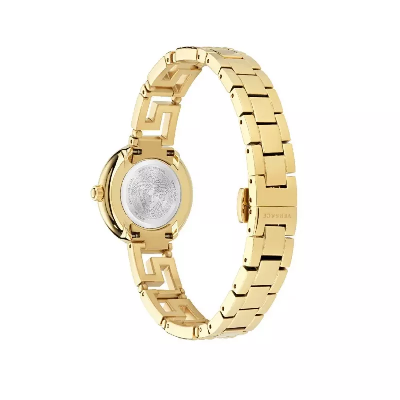 VERSACE V-Motif Women's Swiss Quartz Watch 28mm Stainless Steel Silver VE7A00423