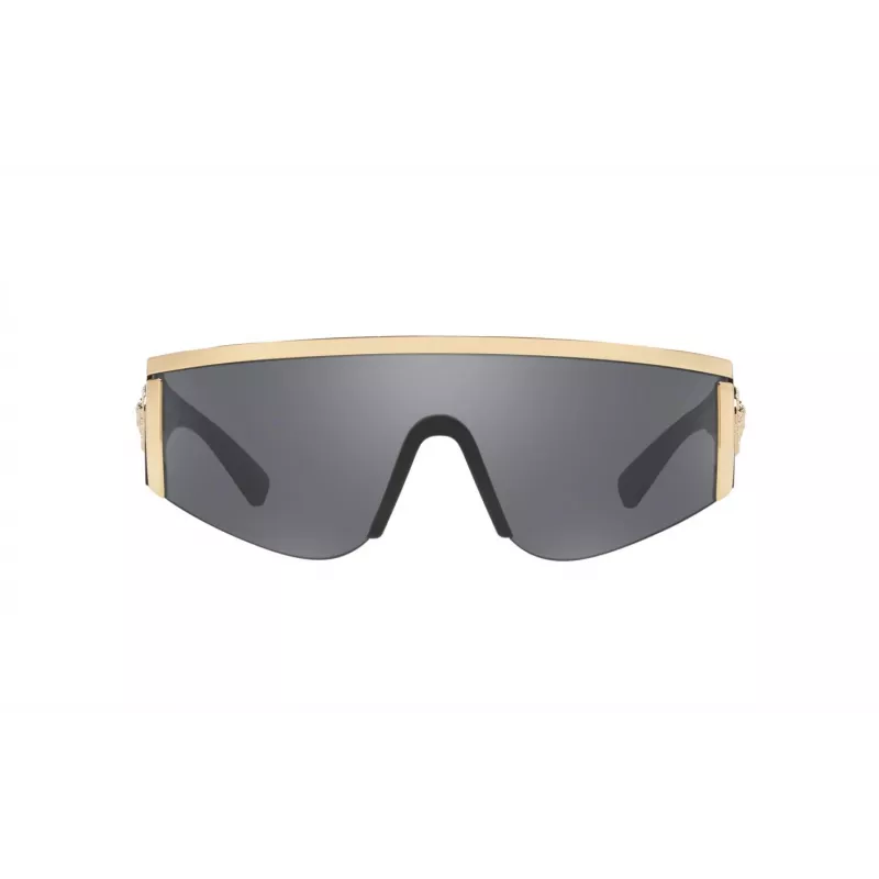 VERSACE VE2197-10006G Unisex Sunglasses Black Frame Grey Mirror Lens Pilot 140 mm