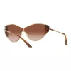 VERSACE VE2239-100213 Women's Gold Shield Sunglasses Brown Polycarbonate Lenses 147mm